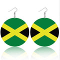 Caribbean Sea National Country Flag Design Hoop Earrings