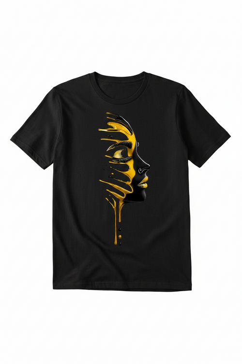 Face Black, T-Shirt  Gold, 