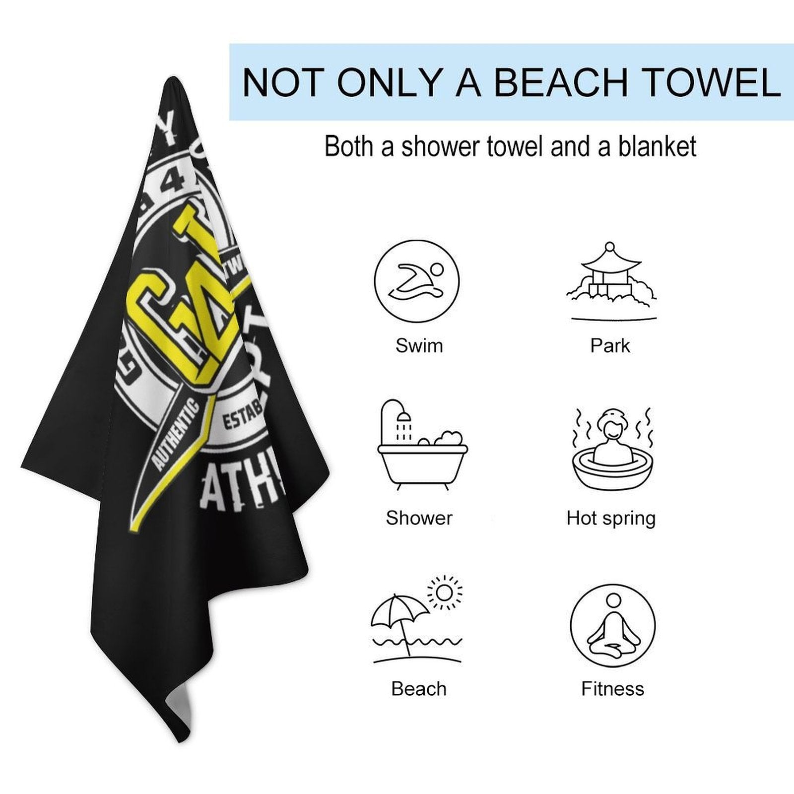 G4L BLACK BEACH TOWEL